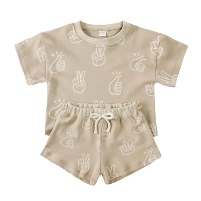 100% Cotton Kids Summer Clothing Sets Children Casual Suit Girls Boys Short Suits Baby Outfits for 1-8Years
