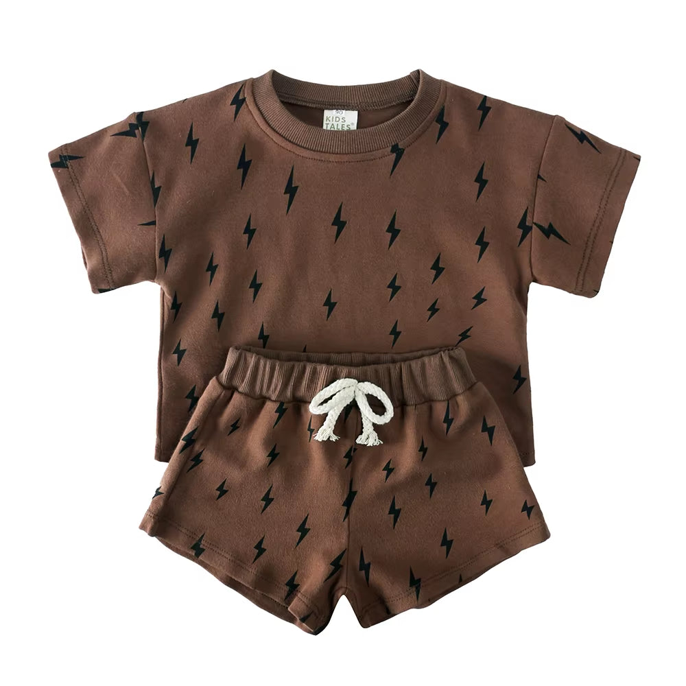100% Cotton Kids Summer Clothing Sets Children Casual Suit Girls Boys Short Suits Baby Outfits for 1-8Years