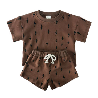 100% Cotton Kids Summer Clothing Sets Children Casual Suit Girls Boys Short Suits Baby Outfits for 1-8Years