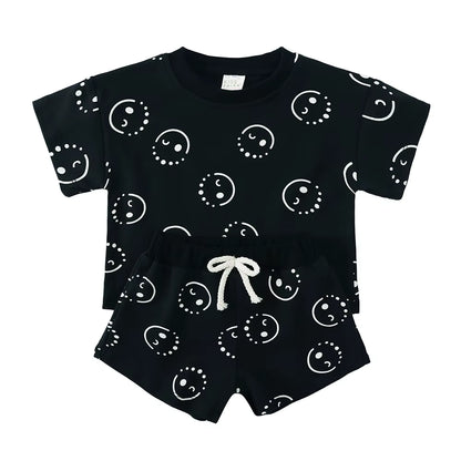 100% Cotton Kids Summer Clothing Sets Children Casual Suit Girls Boys Short Suits Baby Outfits for 1-8Years