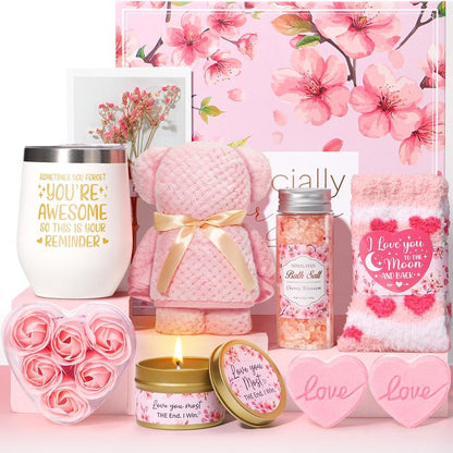 Mayicivo Mother'S Day Gifts Birthday Gifts for Women Self Care Gifts Get Well Soon Gifts Relaxing Spa Gifts Care Package Unique Anniversary Gifts Basket Kit with Flannel Blanket for Mother Wife Bset Friend Sister Her